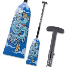 Hornet Watersports Dragon Boat Paddle - Blue Dragon - Adjustable Carbon Fiber...