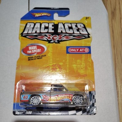 New 2008 Hot Wheels Target Race Aces CHEVY 1500 Chrome Variant w/White 10 Spokes