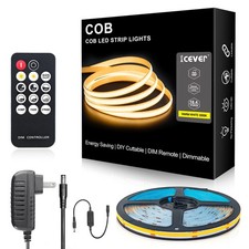 COB LED Strip Lights, ETL Listed Warm White Light Strip 3000K, 16.4ft 24V COB...