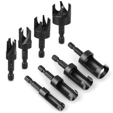 8 x Wood Plug Cutter Drill Bit 1/4 Hex Shank Cutting Tool 1/4", 5/8", 3/8", 1/2"
