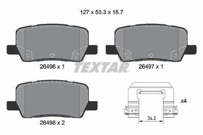 Rear Brake Pad Set Fits Tesla Textar 2649601 1 Year Warranty