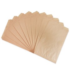 Plain Kraft Paper Gift Bags - Flat merchandise paper bags