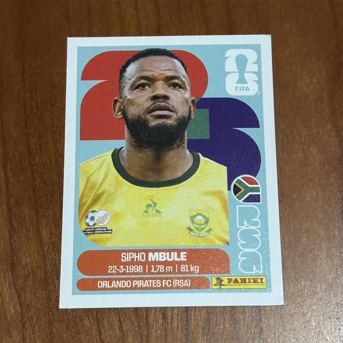 Panini FIFA World Cup 2026 Sipho Mbule (RSA) Sticker Soccer