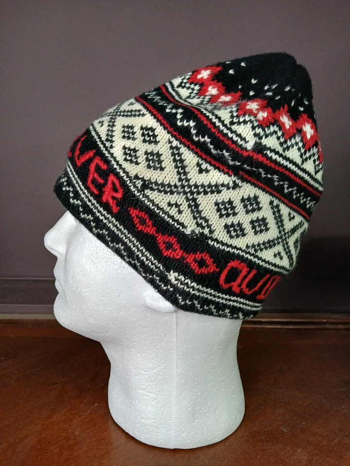 Винтажная зимняя вязаная шапка-бини Y2K Quiksilver Fair Isle из акрила - Изображение 4 из 4