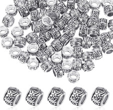 100pcs Silver Spacer Beads 8mm Alloy Loose Beads for Jewelry Making DIY