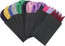 Prefolded Pocket Squares for Men 12 PCS Masculine Polyester Suit Handkerchief...