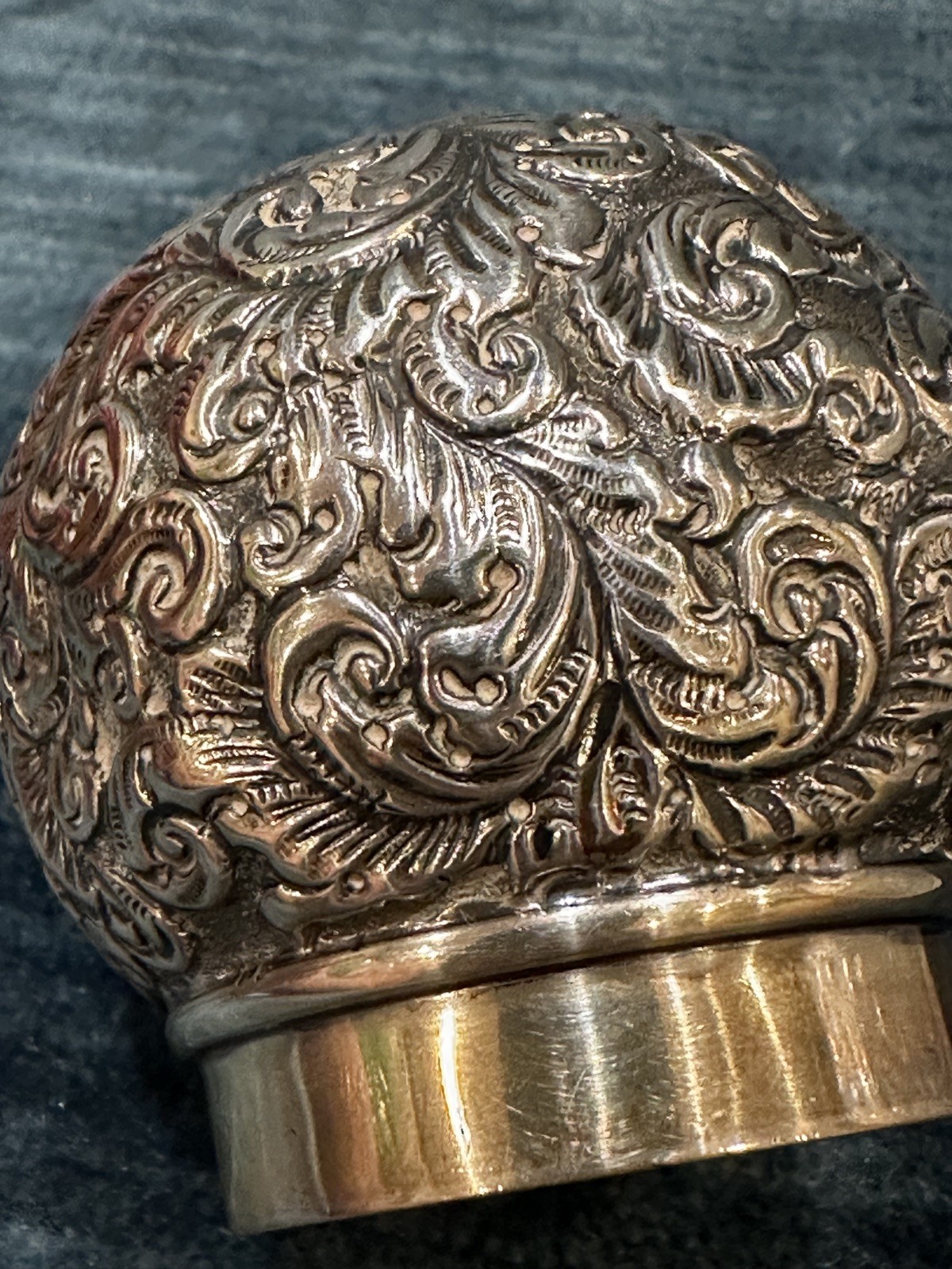 Antique English marking sterling silver and cut crystal dresser jar - screw top