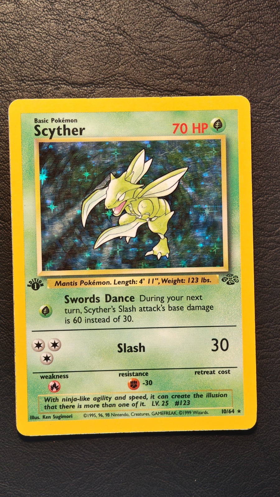 1ST EDITION Scyther (10/62) EX/NM Jungle RARE Holofoil Pokemon TCG