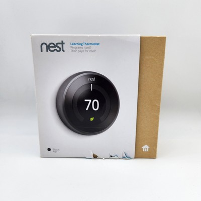 Google Nest 3rd Generation Learning Thermostat Model T3016US Matte Black