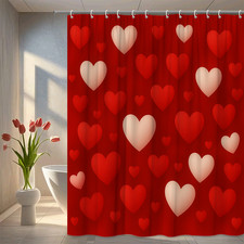 Red Heart Shower Curtain - Cute Valentine's Day Decor