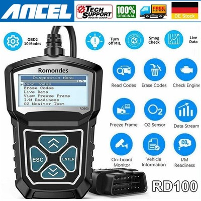 Romondes RD100 Profi KFZ OBD2 Diagnosegerät Auto Scanner Fehler Auslesegerät DHL