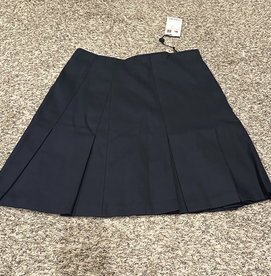 Falda plisada azul marino Burberry para mujer Foto 3 de 4