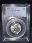 1942 S 25c Washington Quarter PCGS MS64