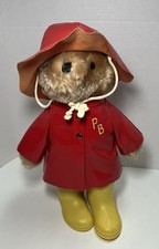 Vintage 1981 Paddington Bear Eden Toys Raincoat Boots Plush 14  