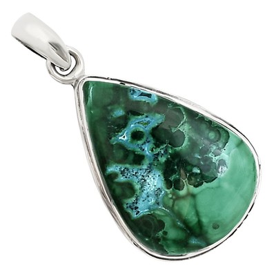 Azurit in Malachit - Morenci Minen 925 Sterling Silber Anhänger Schmuck P-1124