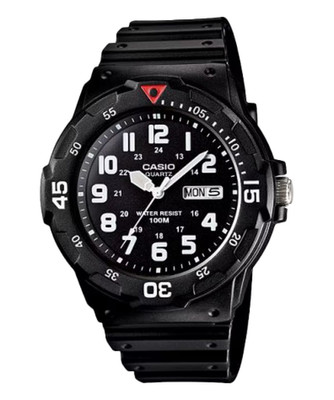 Casio MRW-200H-1B Men's Analog Sport Diver Watch Black/Red Resin Water Resistant