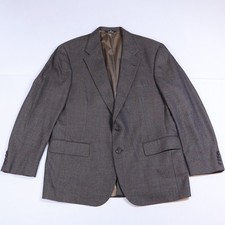 Chaps Ralph Lauren Blazer Mens 42R Brown Glen Plaid Virgin Wool Sport Coat USA