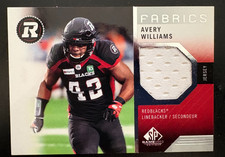 2021 UD SP Game Used CFL  Ottawa Redblacks Avery Williams  Jersey Card