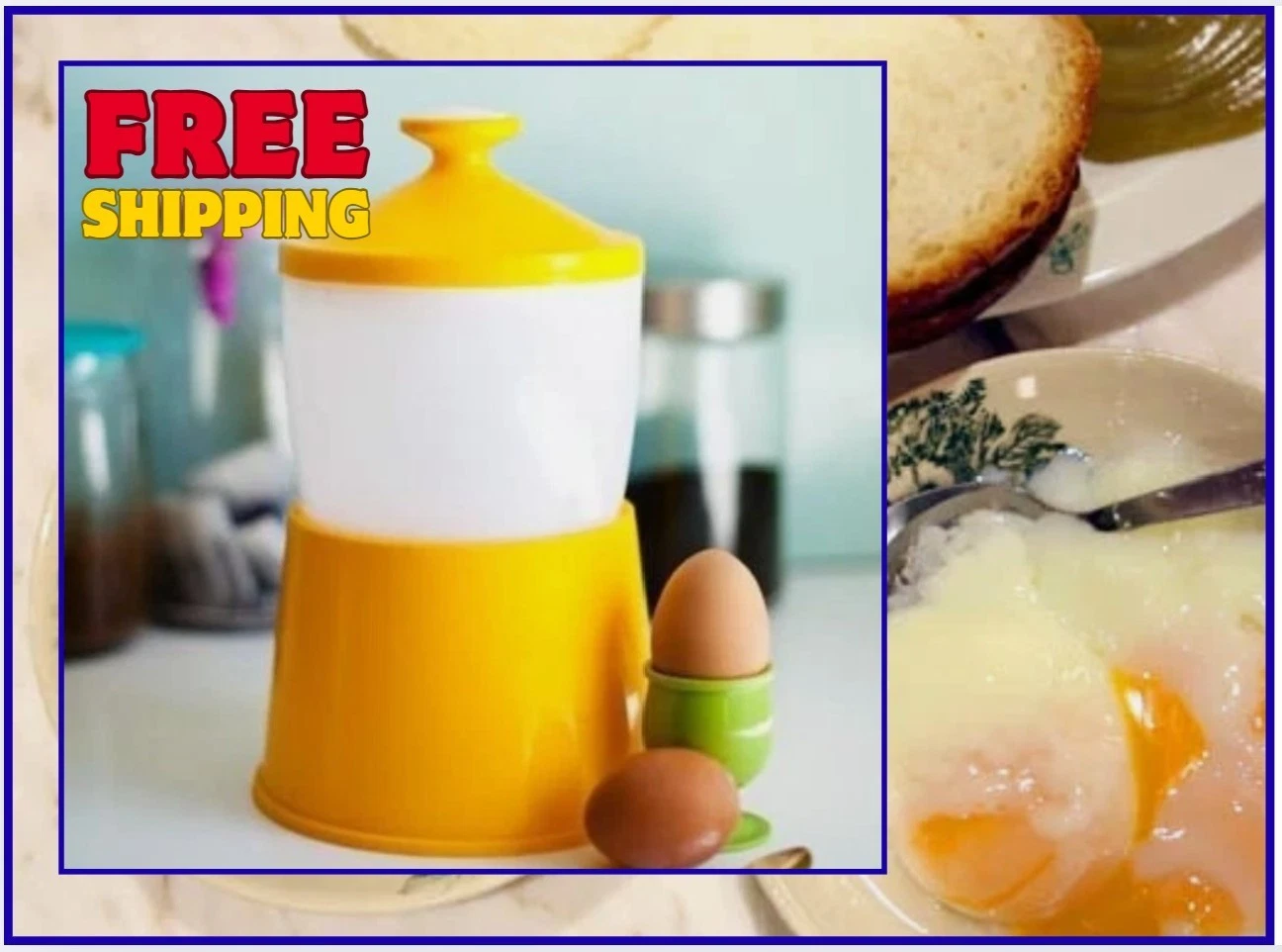 2 Set of Yellow Color Half Boiled Egg Maker Malaysian Recipe NEW Free Shipping