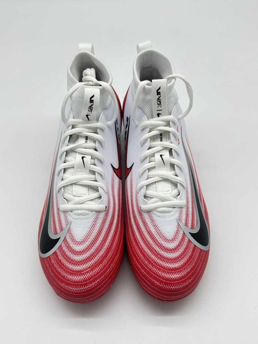 NIKE Zoom Air Vapor‎ Pro 1 Football Cleats Mens Size 7.5 White Red FB3298-102 Nike Air Zoom Vapor Pro 1 Football Cleats White University  main image 3