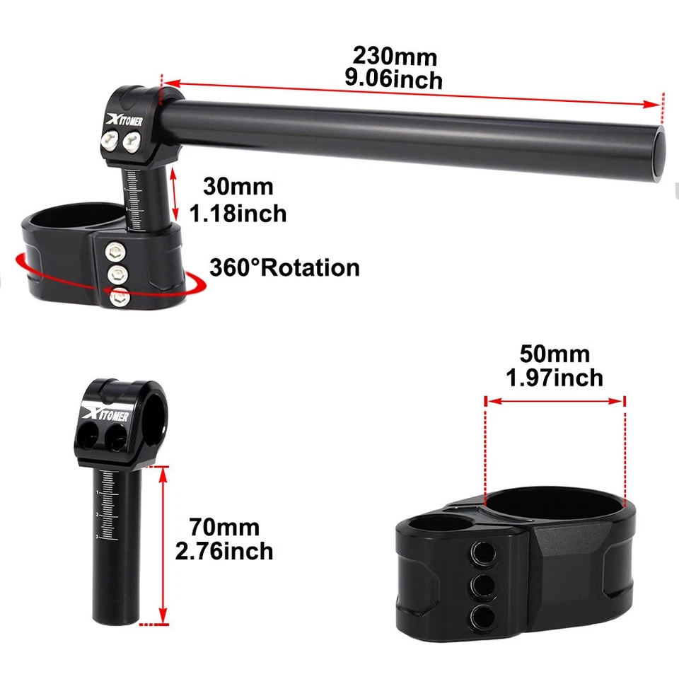 Manillar con clip ajustable apto para Suzuki GSXR750 GSXR1000 GSXR1100 Foto 3 de 4