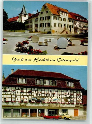 39716994 - 6128 Hoechst Marktplatz und altes Odenwalder Fachwerkhaus Hotel Burg
