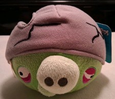 Angry Birds Corporal Pig Cracked Helmet Plush 5 Inch Green Bad Piggies No Sound
