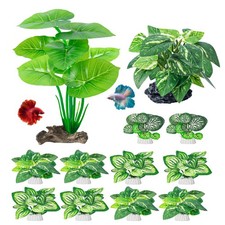 12 Pcs Betta Fish Tank Decor - Silk Aquarium Plants for Vibrant Aquascapes