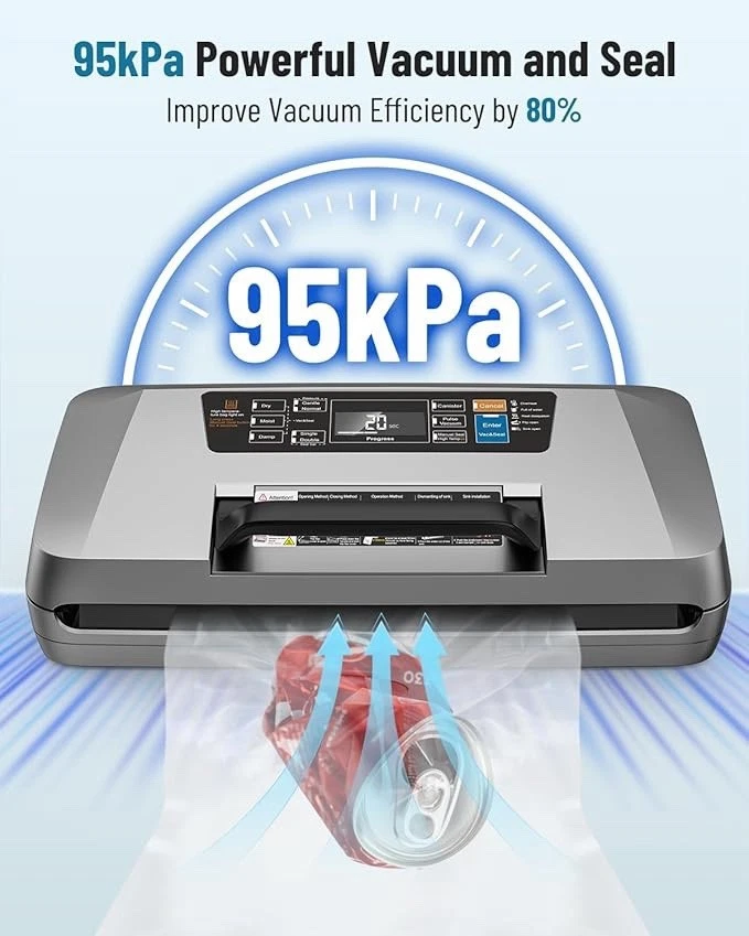 Vacuum Sealer Machine 95kPa Food Vacuum Sealer Machine with Double Heat Seal
