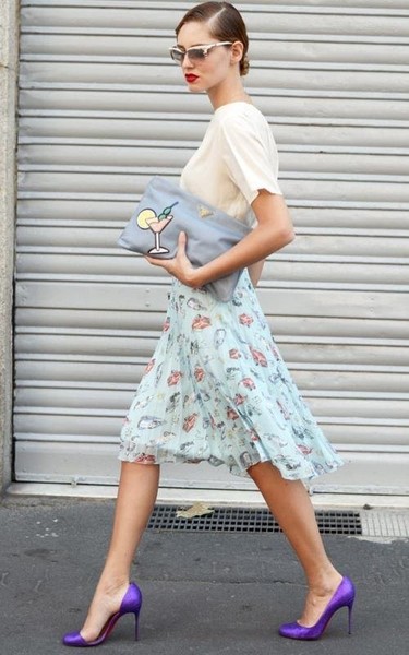 Women Atmosphere Skirt Blue Chiffon 36