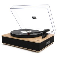 Vinyl Record Player 3-Speed Belt-Drive Turntable with Stereo Speakers and USB...