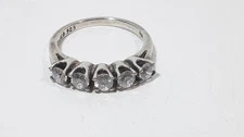 Sterling Silver Ring Womens Size 5 Clear  Diamonique Stones JED 925 DQ