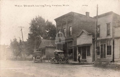 Street View Main St. Looking East, Horton MI Michigan RPPC Photo Postcard COPY