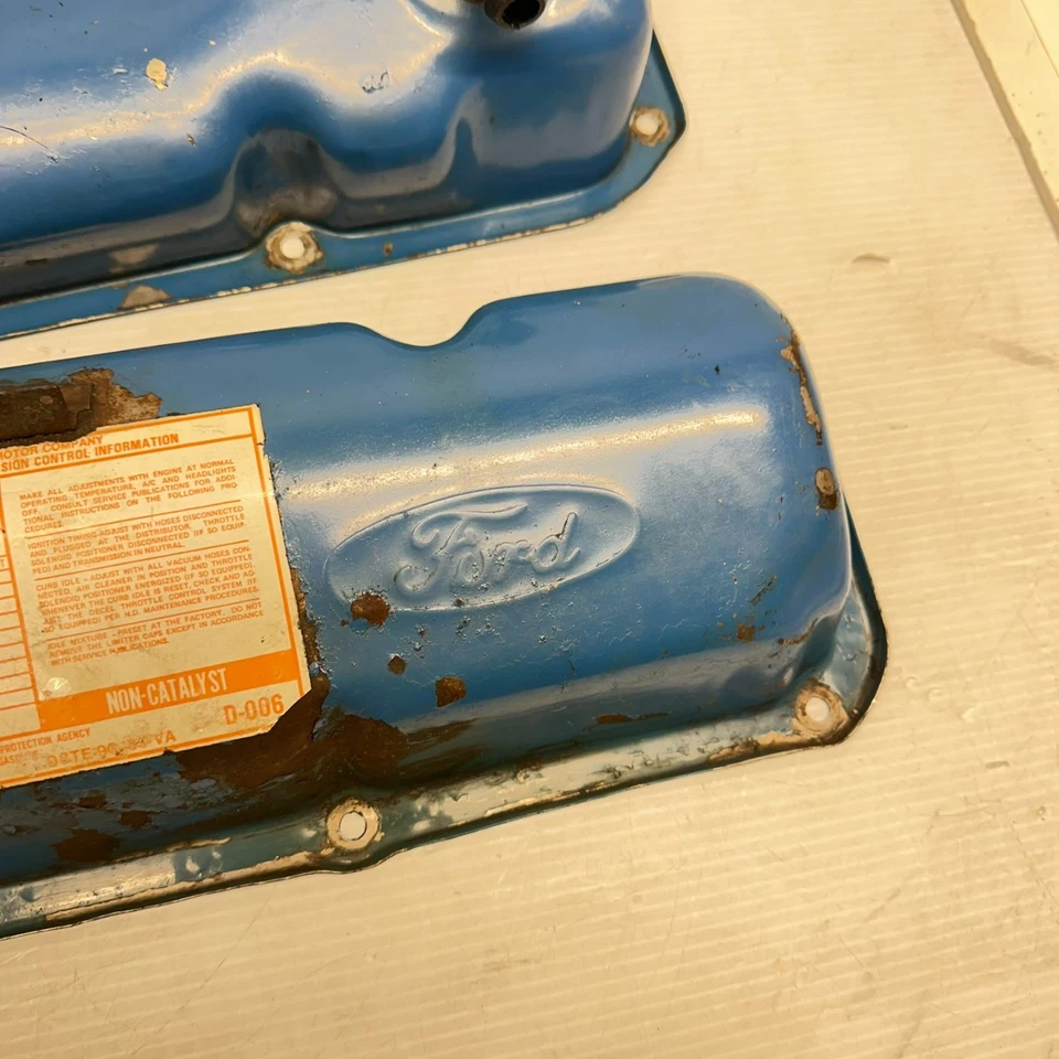 1970s FORD 351M 400 Valve Cover Pair OEM Ford Oval Script Logo Foto 4 de 4