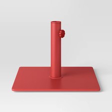 25lbs Steel Square Outdoor Patio Market Umbrella Bases Red - Room Essentials