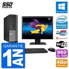PC Dell Optiplex 3020 SFF Ecran 19" G3220 RAM 4Go SSD 960Go Windows 10 Wifi