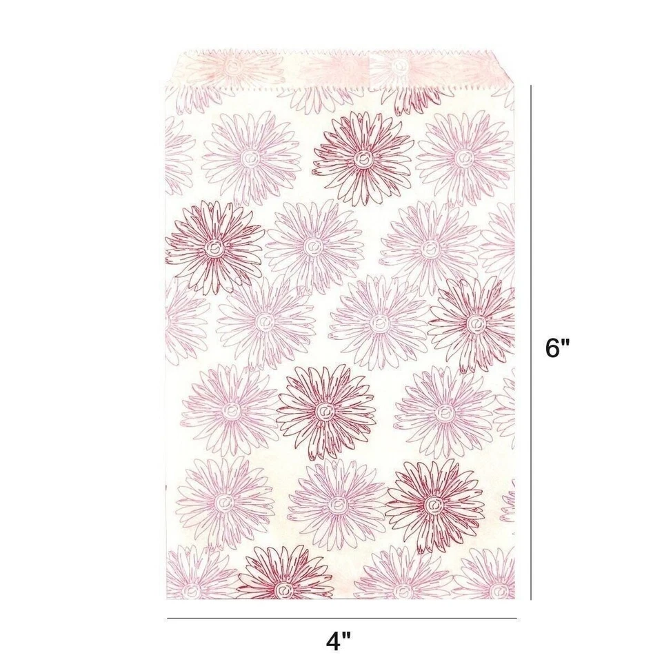 Sacolas de presente de papel plano flor rosa para mercadorias, artesanato, lembrancinhas de festa,... - Imagem 2 de 4