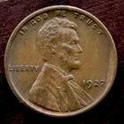 UNC 1927 Lincoln Wheat Cent Woody Improper Alloy Mix Error Penny  1c Woodgrain