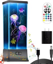 COLORLIFE Cool Electric Jellyfish Lamp with Bluetooth Speaker Music Black