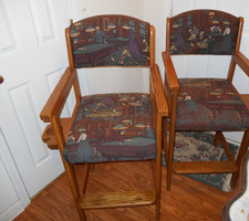 Billiard Chair Walnut Finish Armrest Pool Game Room Seat LOCAL PICK-UP