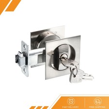 Pocket Door Lock Keys Recessed Handle Latch Square Entry Sliding Lock Silver