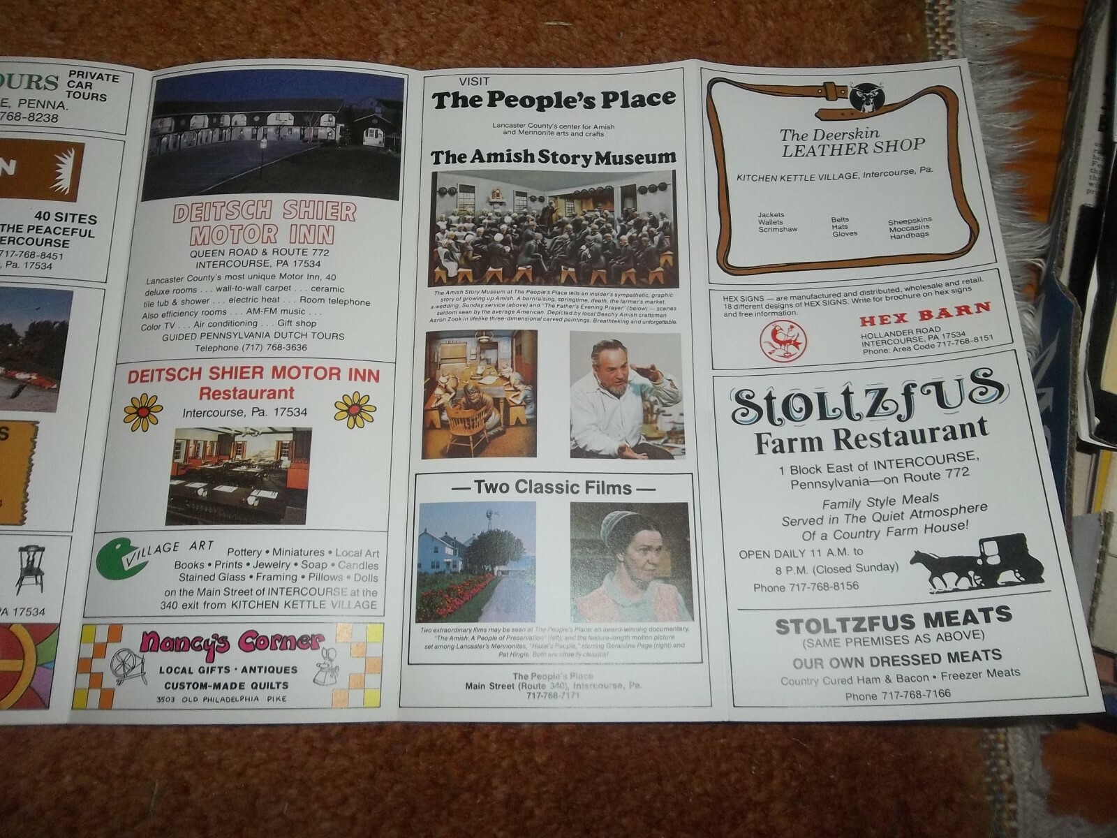 THE VILLAGE OF INTERCOURSE PENNSYLVANIA MAP BROCHURE Kitchen Kettle