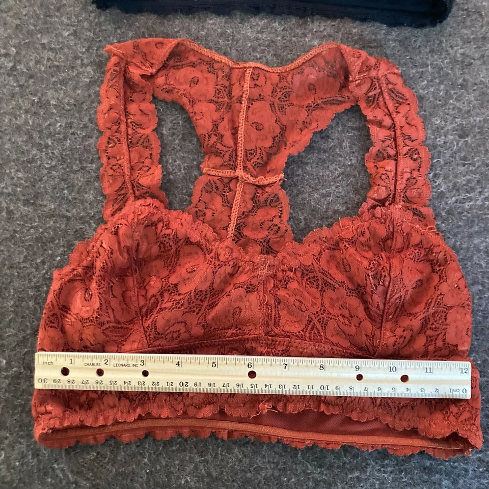 2 Anemone женщин бюстгальтер сексуальный бюстгальтер цветочный кружева белье спортивная спина ржавчины черный S/M - Изображение 3 из 4