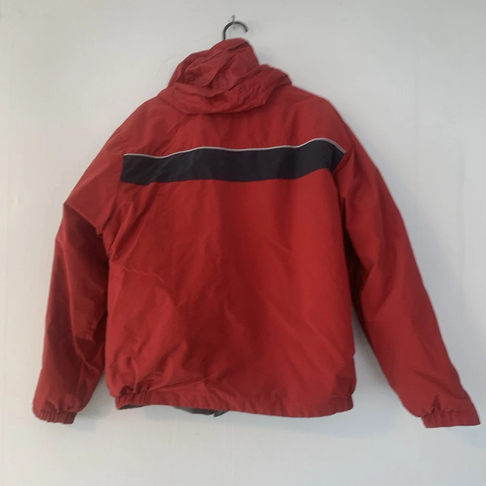 Chaqueta Reversible De Colección Años 90 Y2K Nautica Talla L Abajo Puffer Plateada Roja Azul Con Capucha Foto 4 de 4