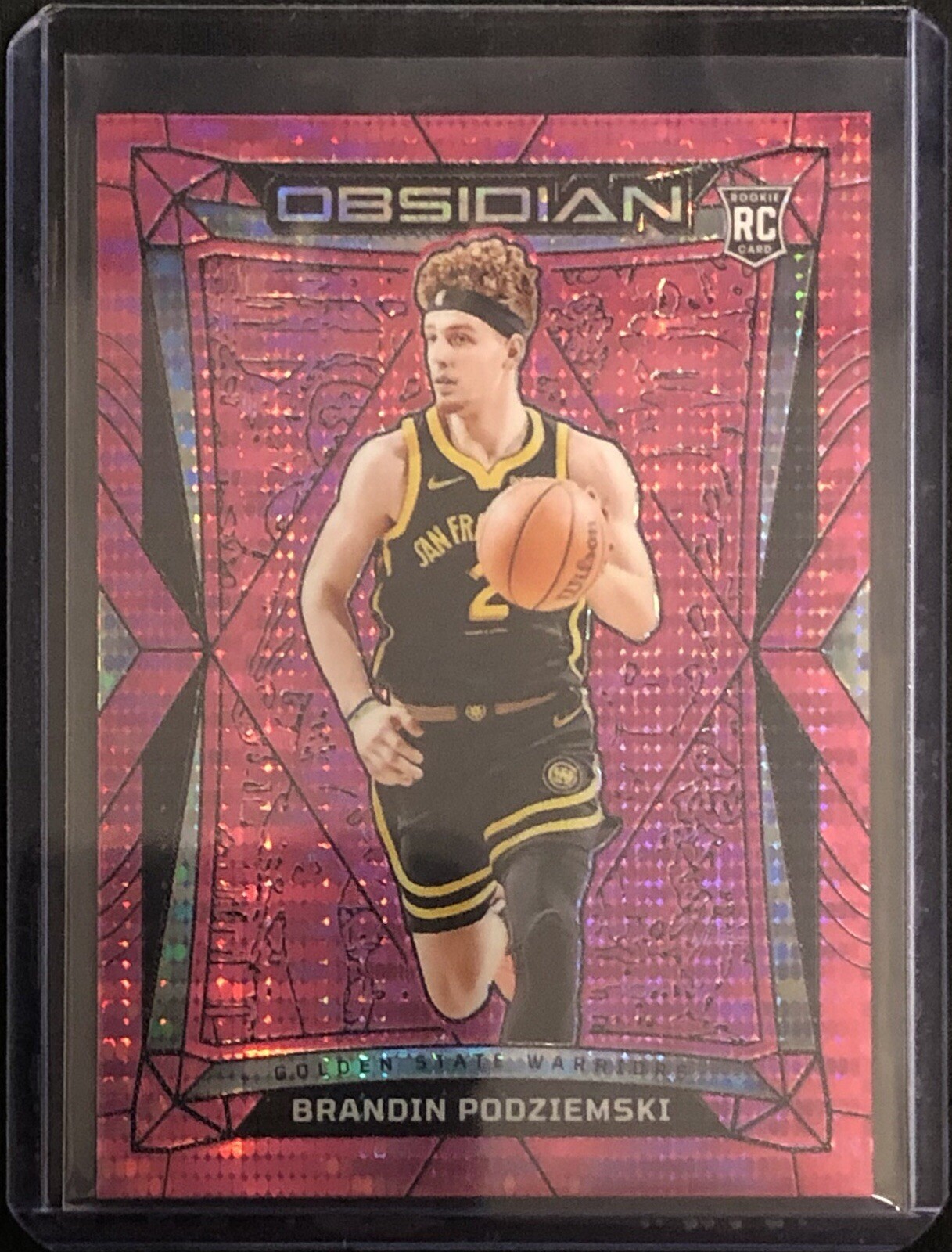2023-24 Obsidian Electric Etch Pink Pulsar SSP Brandin Podziemski Rookie RC #95