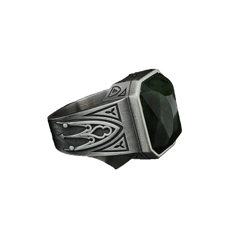 Jade 图章戒指男士