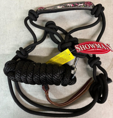 Showman Pony Dancing Unicorn Cowboy Knot Rope Halter w/ Lead