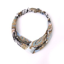 Nollia Ladies Criss Cross Elastic Stretch Headband Blue Paisley Animal Print