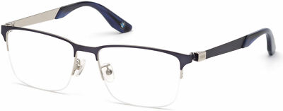 BMW BW5001-H 016 Blue Metal Semi Rim Optical Eyeglasses Frame 55-17-145 Global