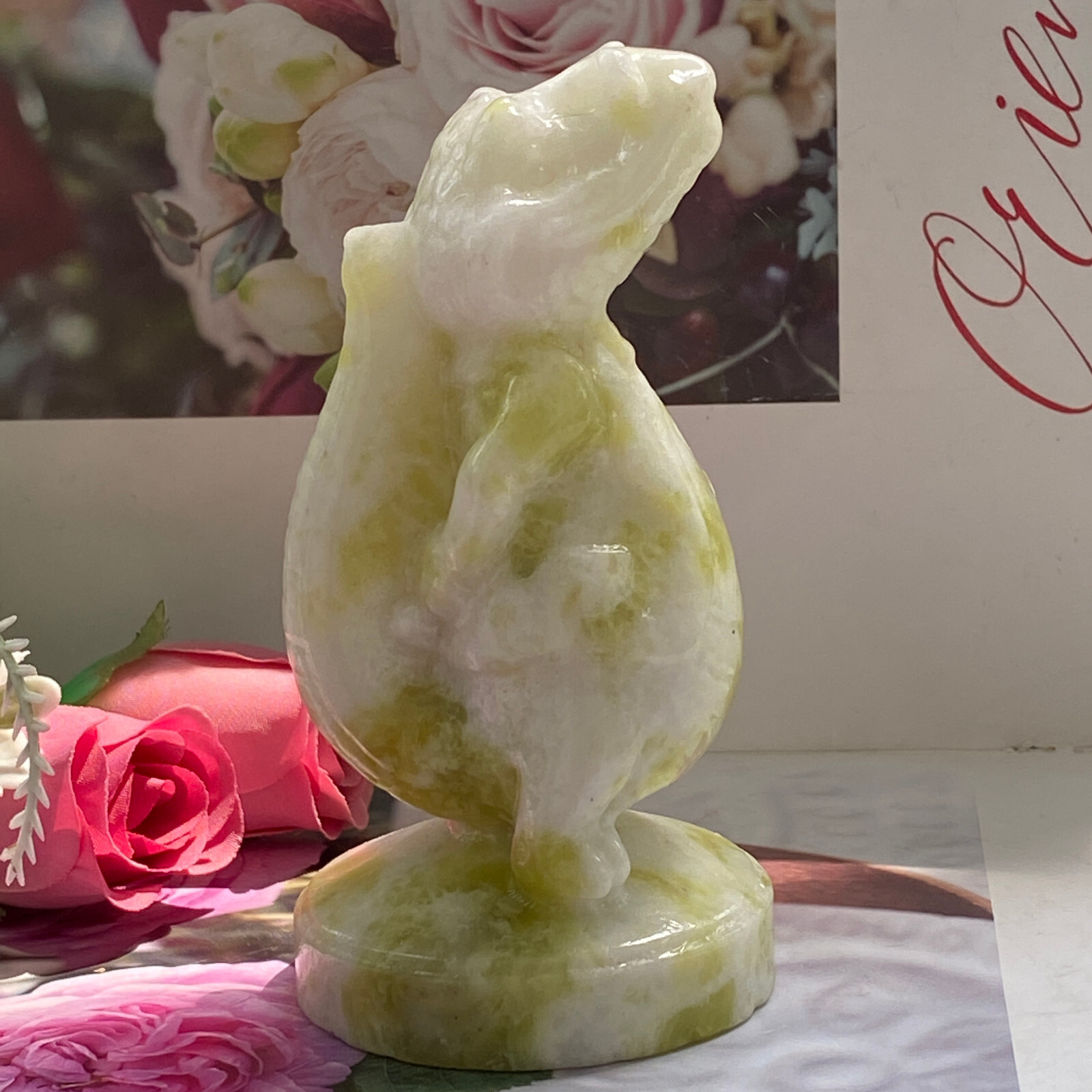 256G Natural Jade Quartz Carved Crocodile Crystal for Healing & Collectors